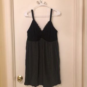 Black lace and charcoal grey nighty